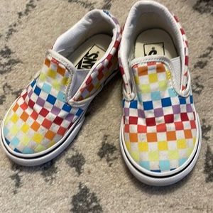 Gently worn rainbow checkered Vans